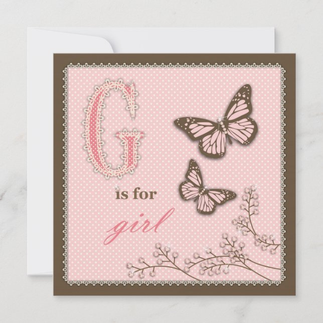 G is for Girl Square Card (Front)