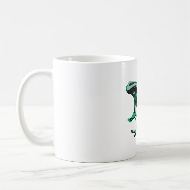 G is for Green and Black Poison Dart Frog Coffee Mug (Left)