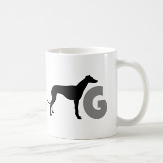 G is for greyhound coffee mug