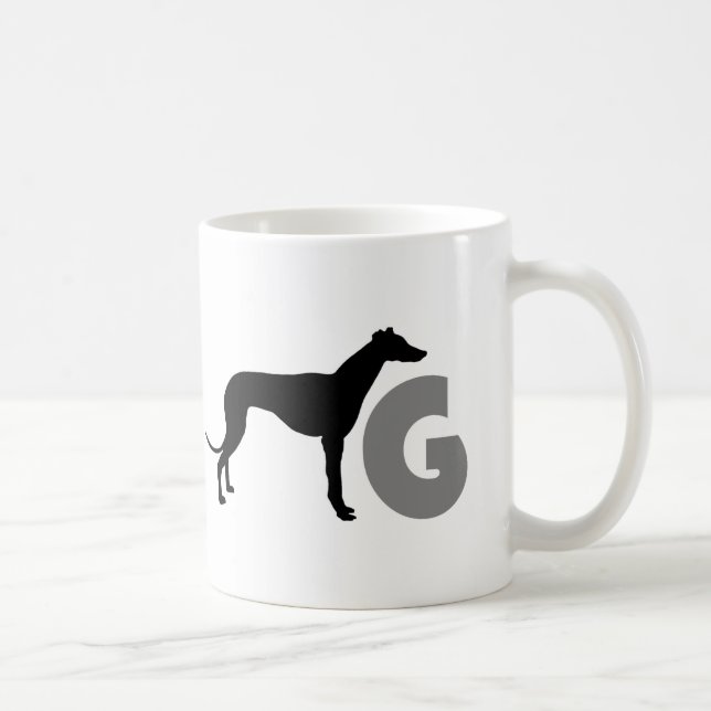 G is for greyhound coffee mug (Right)