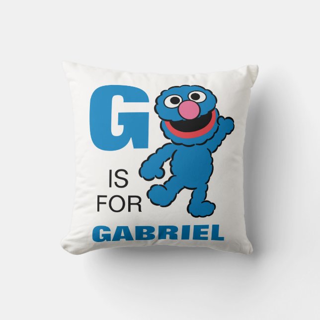 G is for Grover | Add Your Name Cushion (Front)