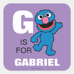 G is for Grover   Add Your Name Square Sticker