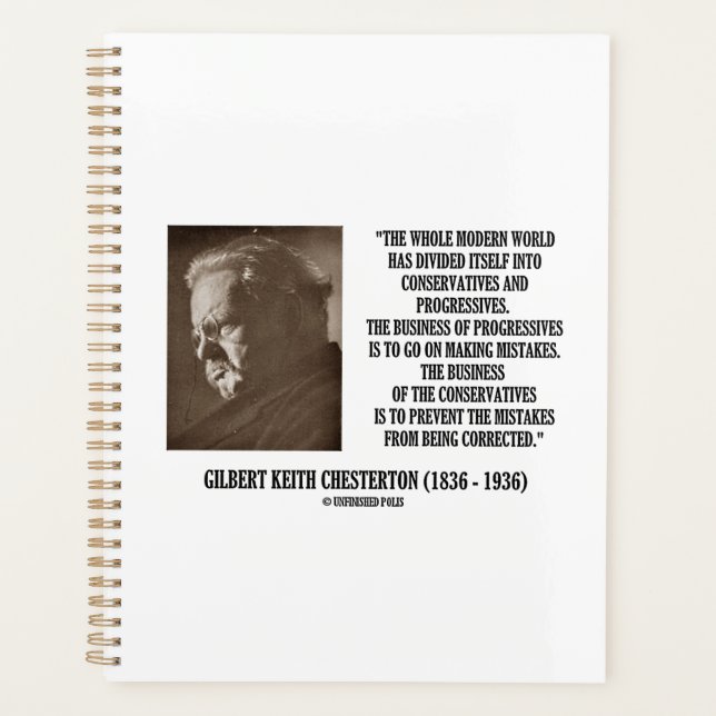 G.K. Chesterton Conservatives Progressives Mistake Planner (Front)