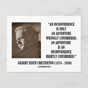 G.K. Chesterton Inconvenience Adventure Considered Postcard