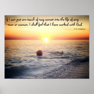 G. K. Chesterton quote about sunset- poster