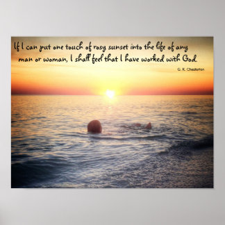 G. K. Chesterton quote about sunset- poster