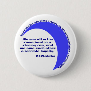 G. K. Chesterton Stormy Sea 6 Cm Round Badge