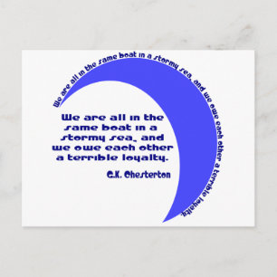 G. K. Chesterton Stormy Sea Postcard