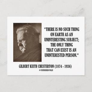 G.K. Chesterton Uninteresting Subject Uninterested Postcard