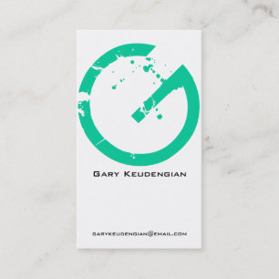 G Letter Alphabet Business Card Green