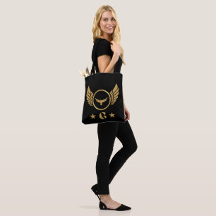 G Letter with Gold Eagle Printed Shoulder Women   Tote Bag