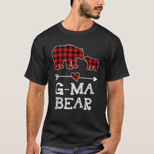 G Ma Bear Christmas Pajama Red Plaid Buffalo Famil T-Shirt