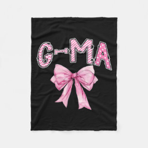 G Ma Birthday Girl Matching Coquette Pink Bow Fleece Blanket