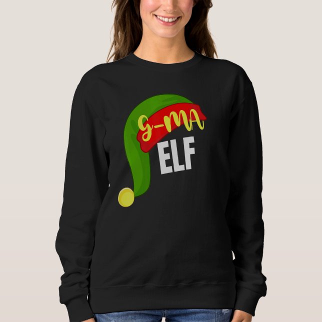 G-Ma Elf Matching Family Group Christmas Party Paj Sweatshirt (Front)