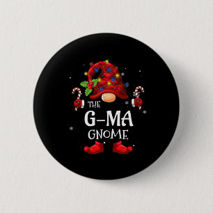 G-ma Gnome Matching Christmas Pjs For Family 6 Cm Round Badge