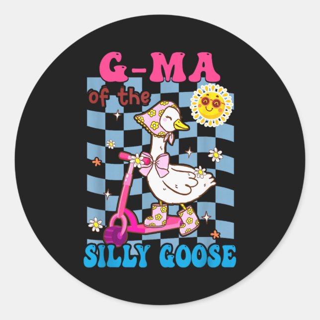 G Ma Of The Silly Goose First Birthday Family Matc Classic Round Sticker (Front)