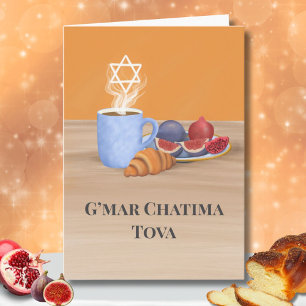 G’mar Chatima Tova Coffee, Pomegranates  Card