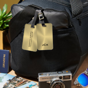 G Metallic Design Stainless Steel Look Luggage Tag