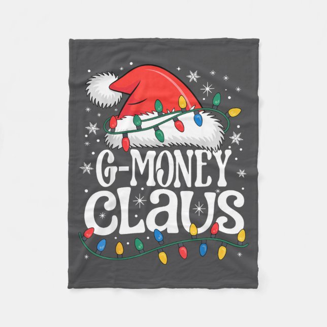 G-money Claus Funny Xmas Christmas Grandma Holiday Fleece Blanket (Front)