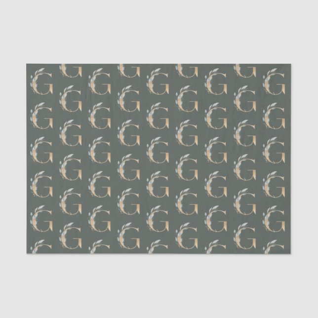 G Monogram Floral Tissue Paper (Front)