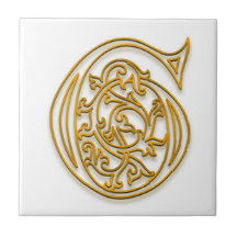 G Monogram "Irish Gold" Ceramic Tile