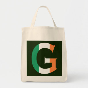G Monogram overlaid on Irish Flag gtcnt Tote Bag