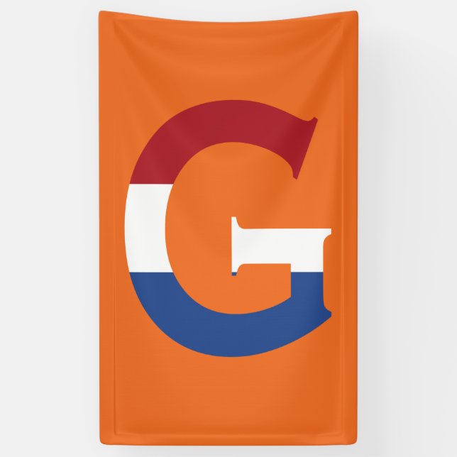 G Monogram overlaid on NLD flag on or bnrcnt Banner (Vertical)
