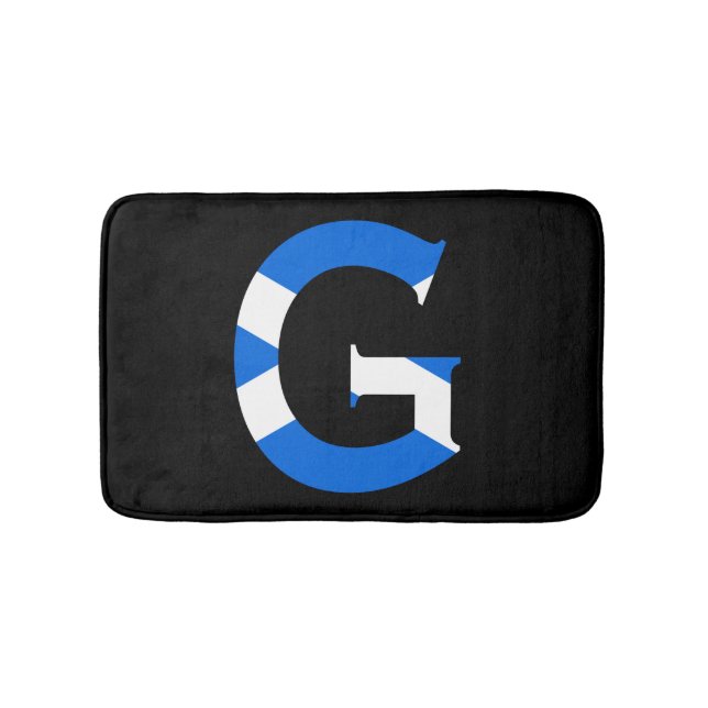 G Monogram overlaid on Scottish Flag bmcnt Bath Mat (Front)
