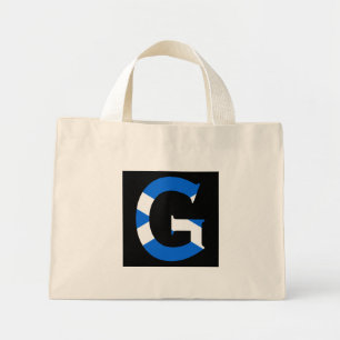 G Monogram overlaid on Scottish Flag ttcn Mini Tote Bag