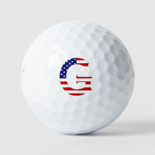 G Monogram overlaid on USA Flag be6 gbt Golf Balls