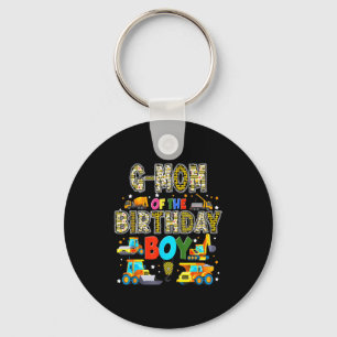 G mum of the birthday boy construction worker key ring