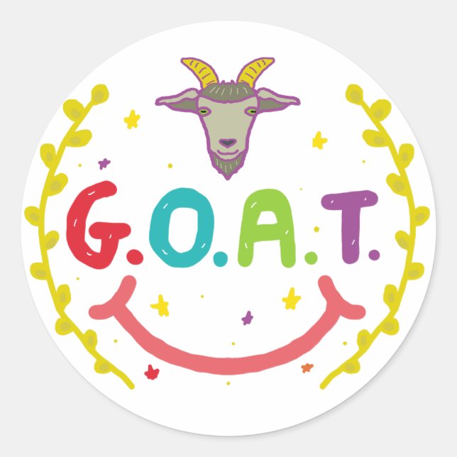 G.O.A.T. CLASSIC ROUND STICKER (Front)