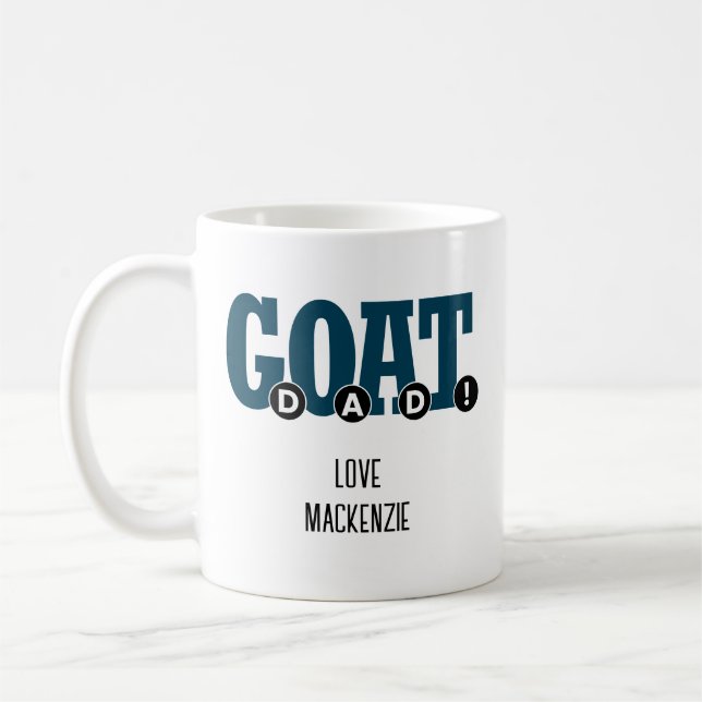 "G.O.A.T. DAD!" For Dad Graphic Print Coffee Mug (Left)