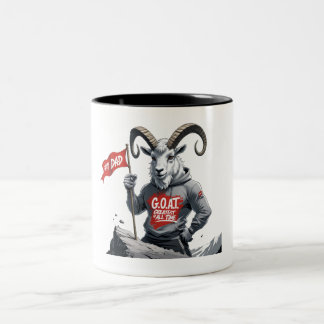 G.O.A.T Dad – Mountain Climber Funny  Two-Tone Coffee Mug
