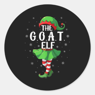 G.o.a.t Elf Christmas Girls Women Elf Squad Xmas F Classic Round Sticker