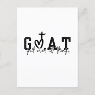 G.O.A.T God Over All Things Christian Jesus Holiday Postcard