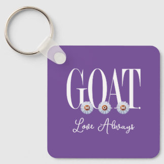"G.O.A.T. MOM" With Daisies Art Key Ring