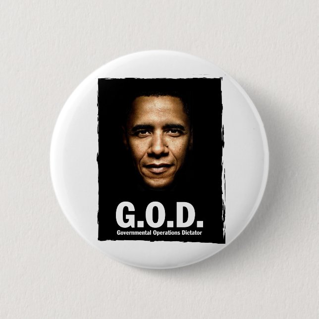 G.O.D. 6 CM ROUND BADGE (Front)