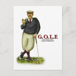 G.O.L.F. GENTLEMEN ONLY LADIES FORBIDDEN POSTCARD