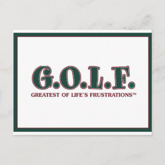 G.O.L.F. GREATEST OF LIFE'S FRUSTRATIONS POSTCARD