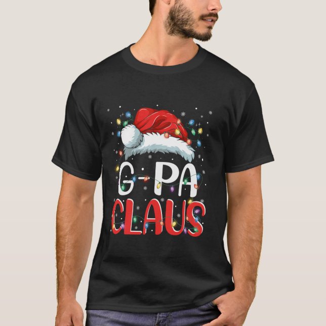 G pa Claus Christmas Lights Pajama Family Matching T-Shirt (Front)