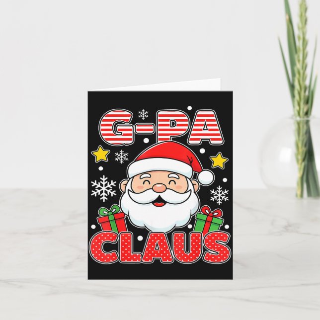 G-pa Claus Shirt Group Matching Family Christmas  Card (Front)