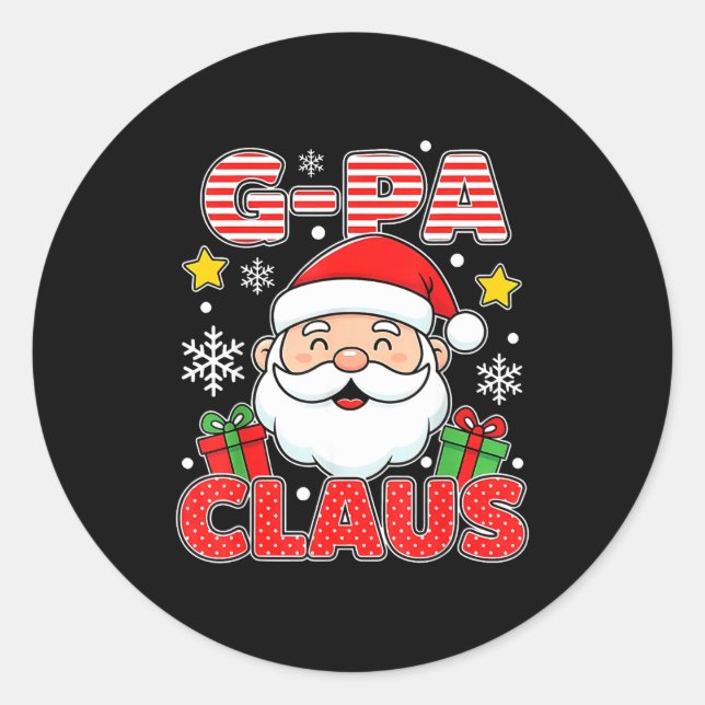 G-pa Claus Shirt Group Matching Family Christmas  Classic Round Sticker (Front)