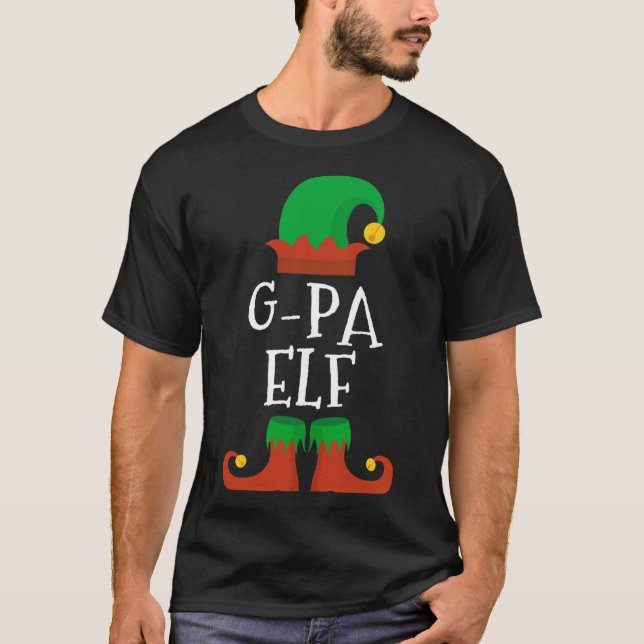 G-Pa Elf Christmas Matching Family Funny Pajama Pj T-Shirt (Front)