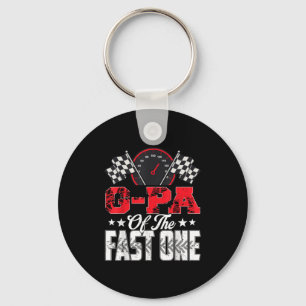 G-pa Of The Fast One Birthday 1st Race Car Family Key Ring