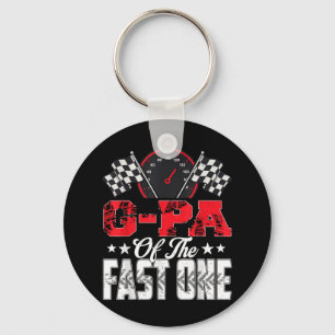 G-pa Of The Fast One Birthday 1st Race Car Family Key Ring