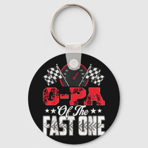 G-pa Of The Fast One Birthday 1st Race Car Family Key Ring