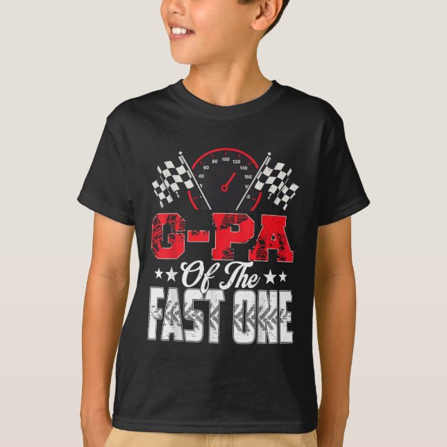 G-pa Of The Fast One Birthday 1st Race Car Family  T-Shirt (Front)