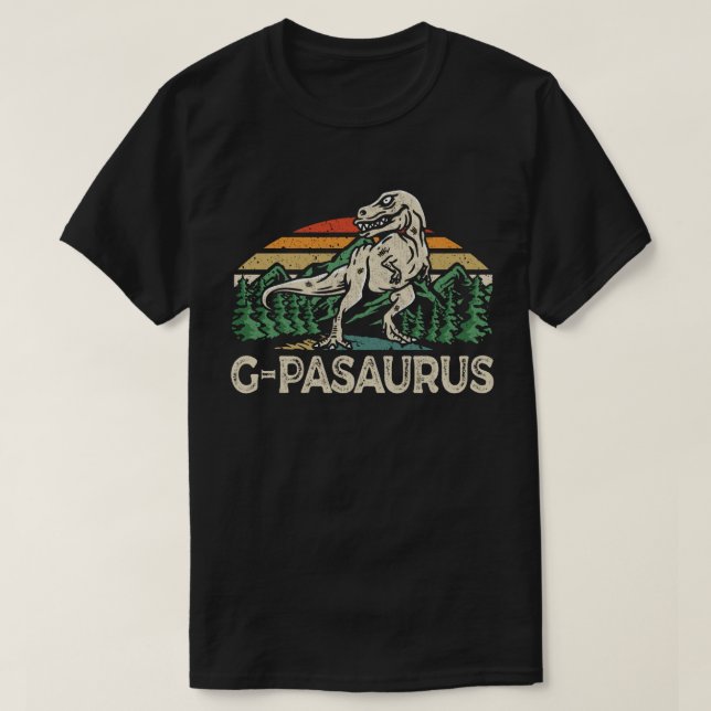 G-Pawsaurus Dinosaur Grandpa Saurus Fathers Day T-Shirt (Design Front)