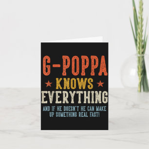 G-poppa knows everything father's day retro card